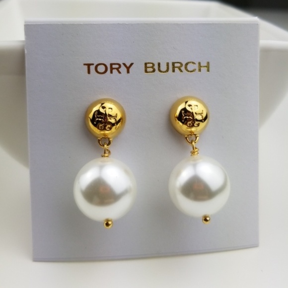 Tory Burch Jewelry - TORY BURCH CRYSTAL-PEARL DROP EARRING $59 Tory Burch Jewelry - TORY BURCH CRYSTAL-PEARL DROP EARRING $59